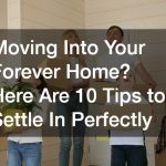 parents and two kids carrying moving boxes at the entryway of a home